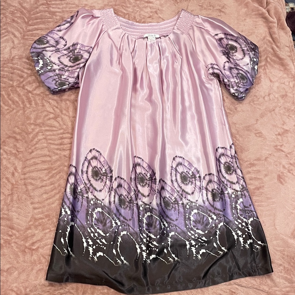 Chic Women's Purple and Black Midi Dress